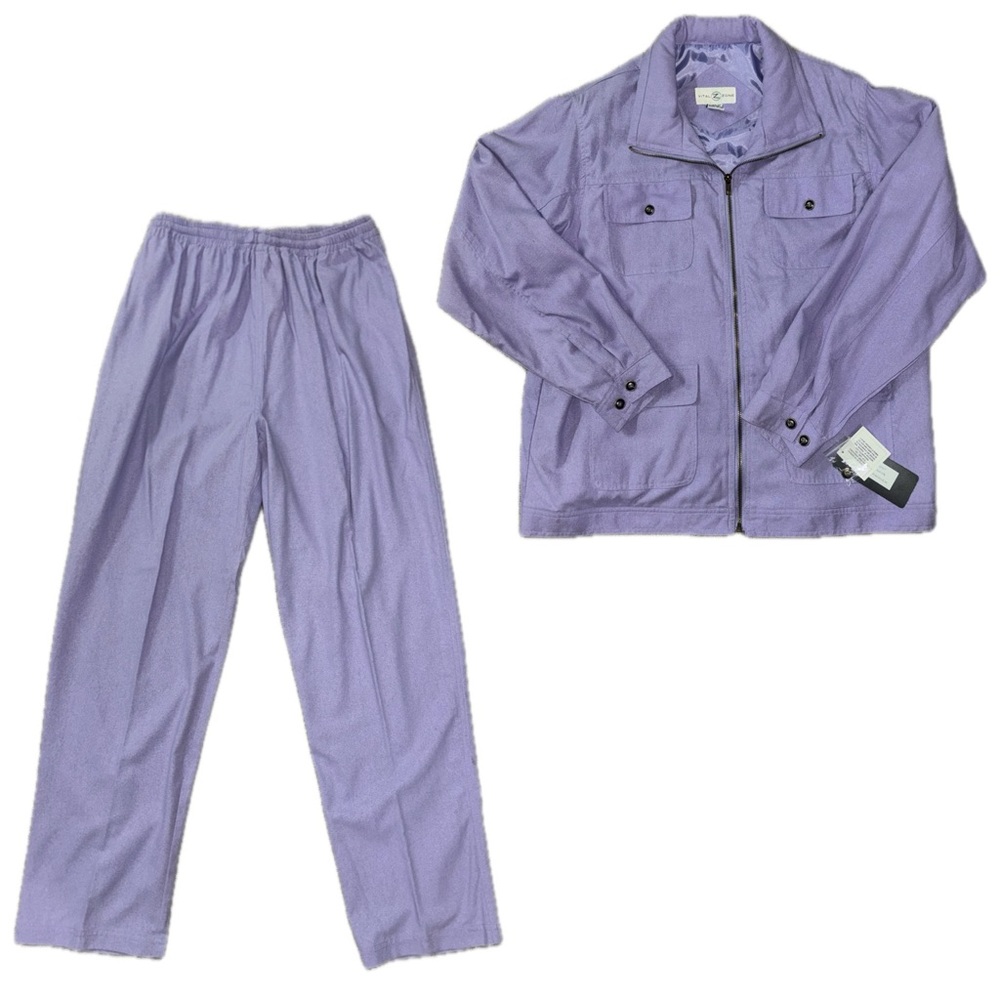 Vintage Vital Zone Purple Matching 2 Pc Set Track Suit Size Large